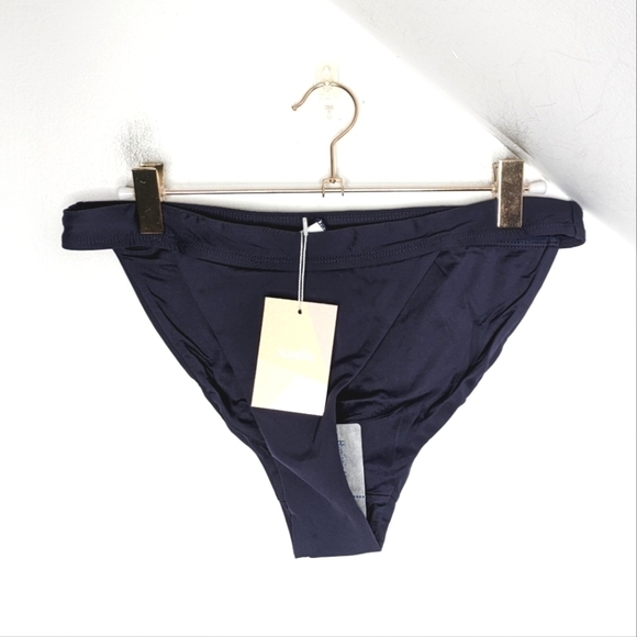 ANDIE SWIM Banded Cheeky Bikini Bottom Navy NEW Size M - Picture 1 of 5